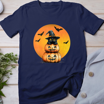 Halloween Cat Black Cat Halloween Scary Cat Angry Cat Funny T-Shirt