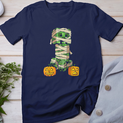 Halloween Gamer Pixel Monster Mummy Gaming Costume Boys Kids T-Shirt