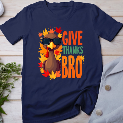 Give Thanks Bro Cute Turkey Toddler Thankful Thanksgiving T-Shirt
