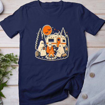 Halloween Camping Ghost Camper Vintage Style T-Shirt