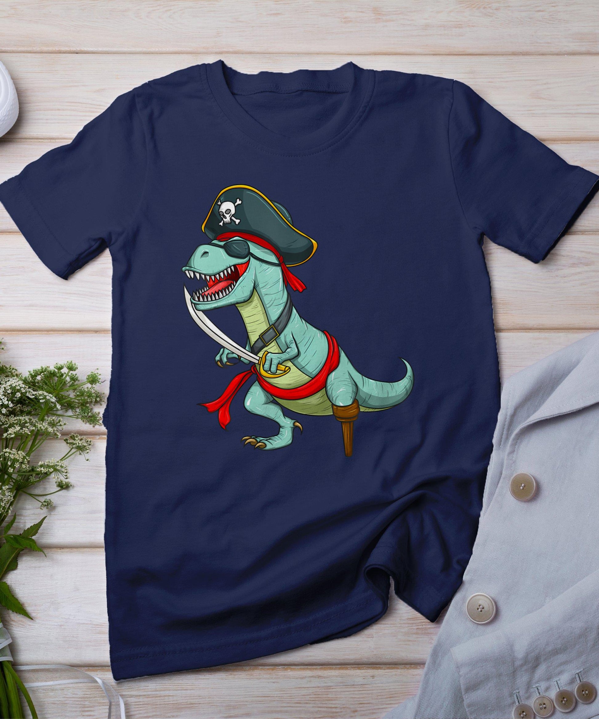 Pirate Dinosaur T Rex Funny Tyrannosaurus Halloween T-Shirt