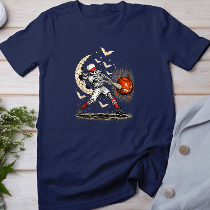 Baseball Skeleton Halloween Men Boys Baseball Halloween T-Shirt