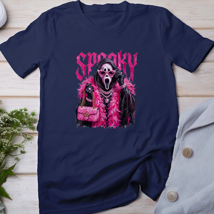 Funny Spooky Ghost Fashion Face Halloween Girly T-Shirt