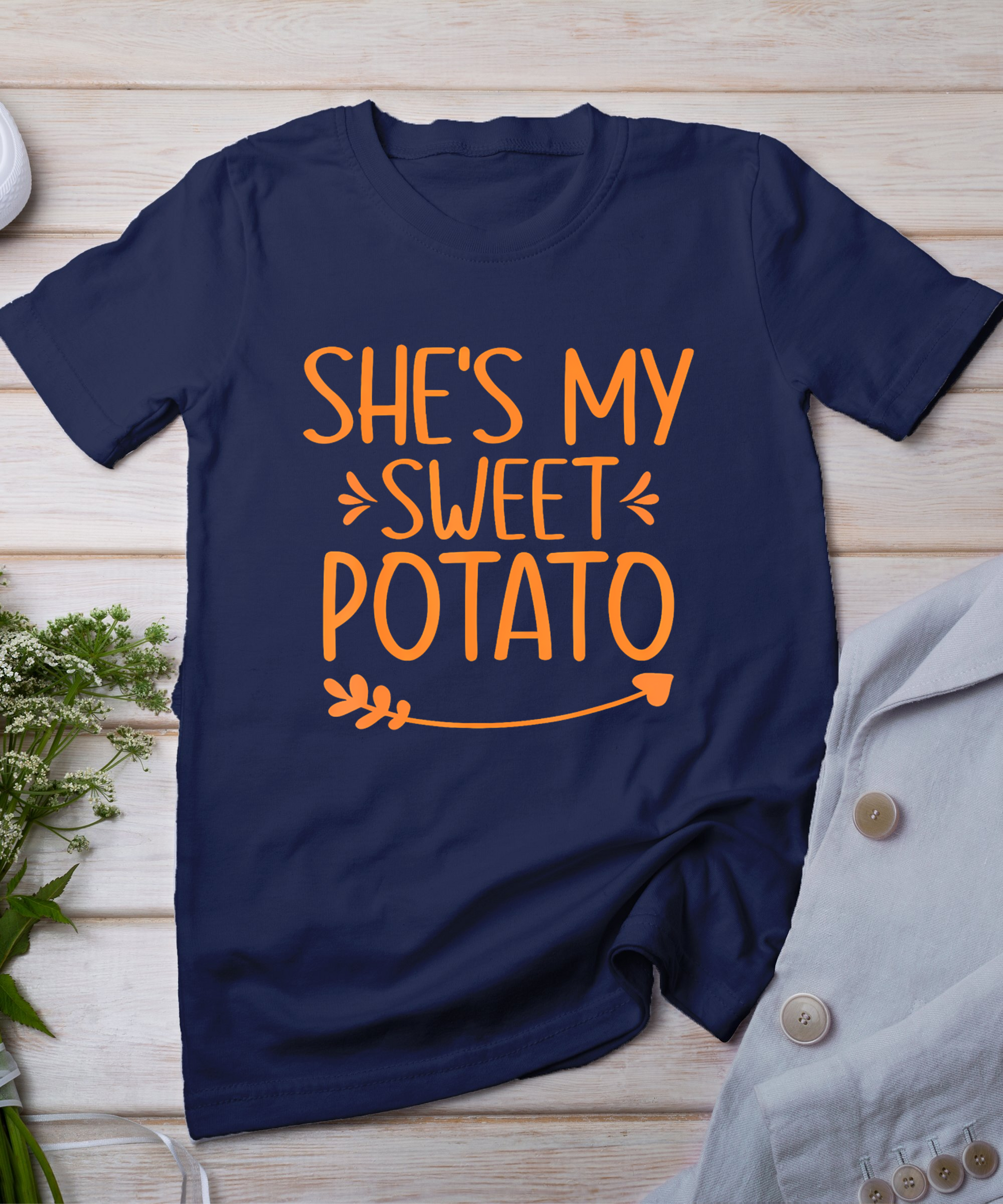 Thanksgiving Matching Couples Outfit Sweet Potato Yes I Yam T-Shirt