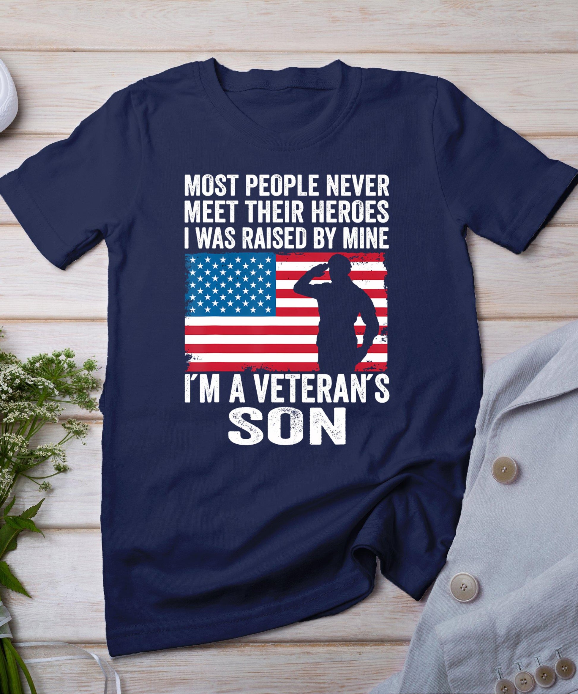 American Proud Veteran Son Veterans Day Memorial Day T-Shirt