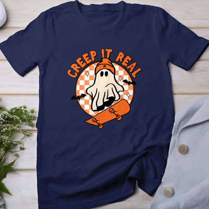 Vintage Retro Halloween Creep It Real Ghost Boy Fall Season T-Shirt