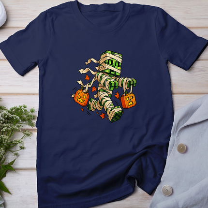 Halloween Gamer Pixel Monster Mummy Gaming Costume Boys Kids T-Shirt