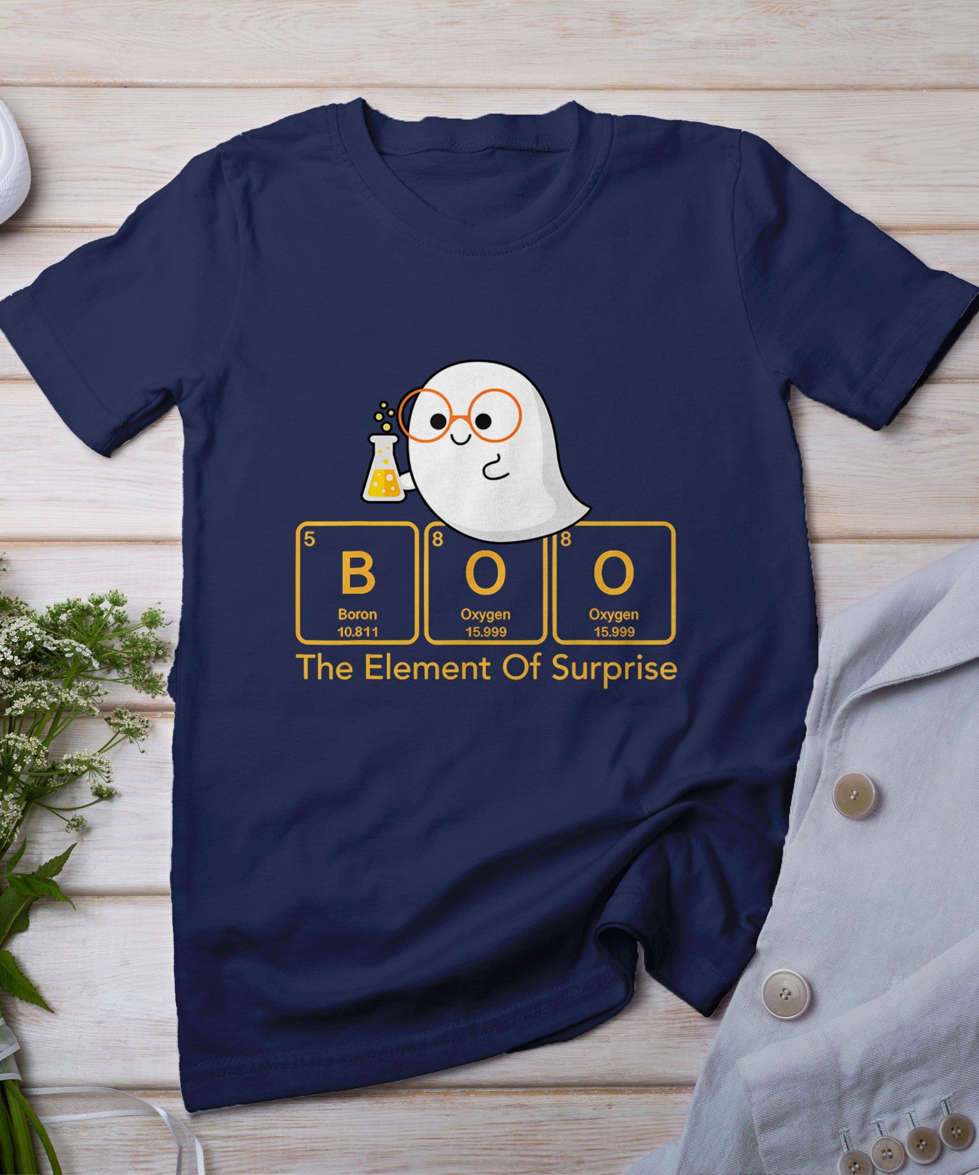 Chemistry Boo The Element Of Surprise Cute Chemist Halloween T-Shirt