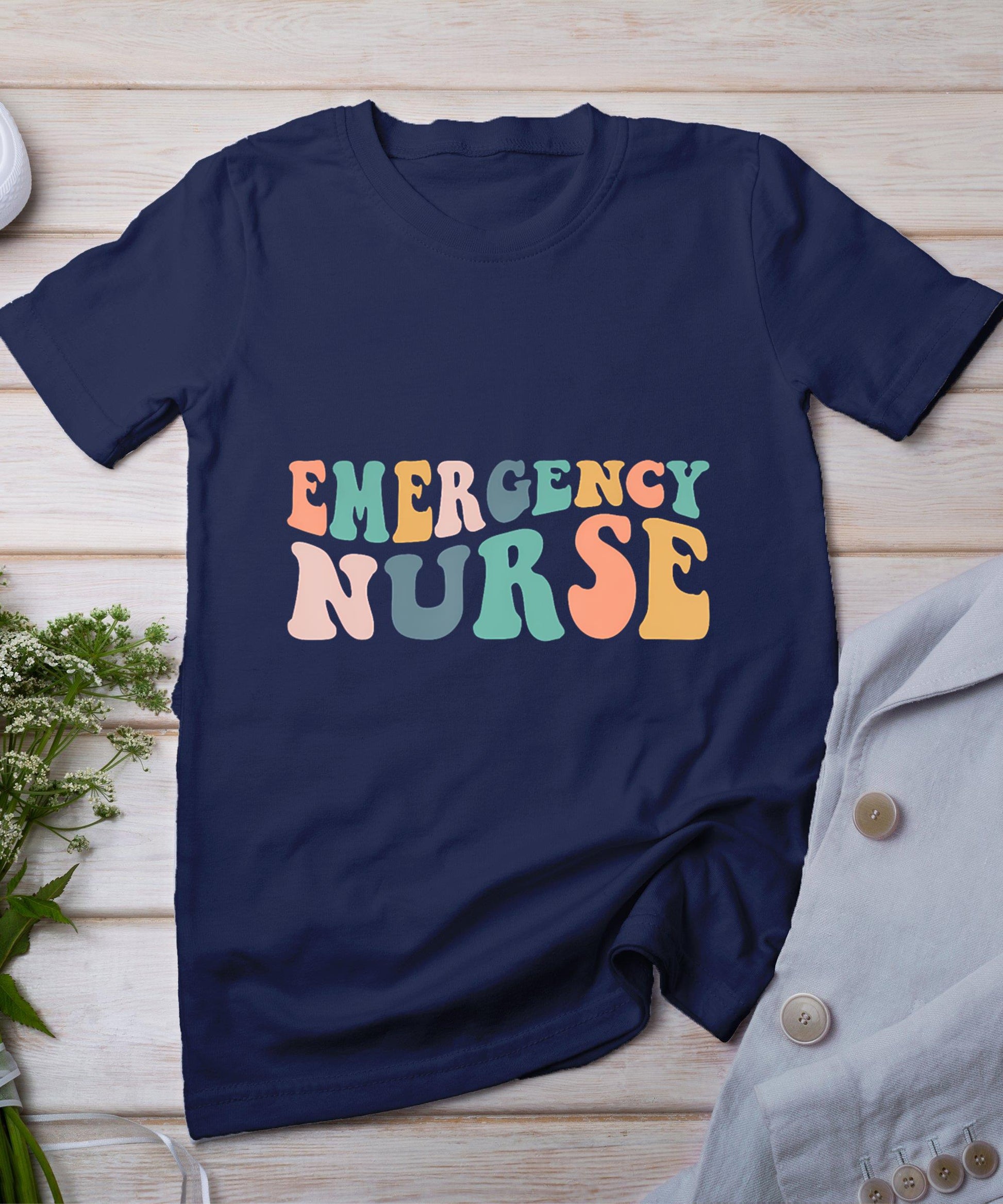 Groovy Er Nurse Emergency Room Nurse School Women Nursing T-Shirt