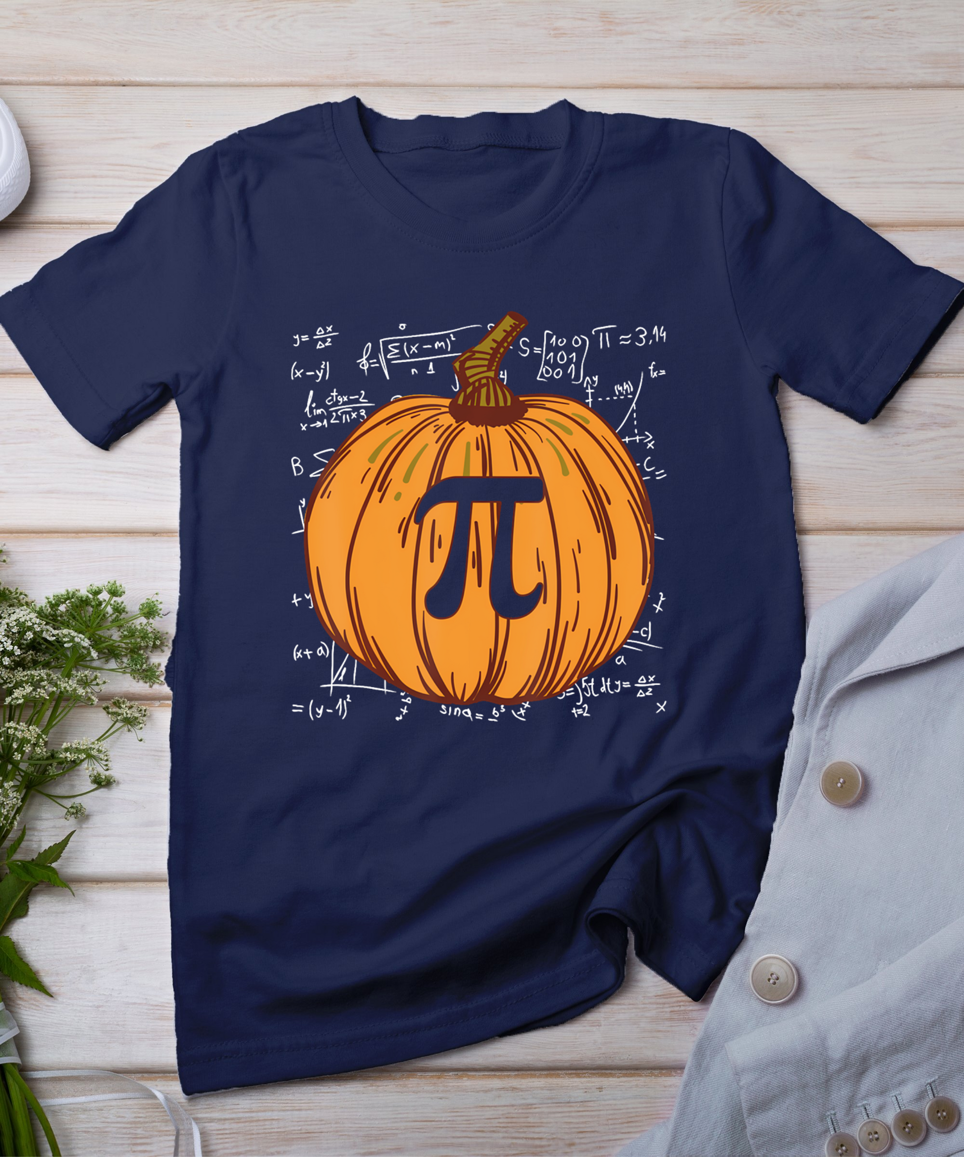 Funny Pumpkin Pie Halloween Fall Thanksgiving Pumpkin Pi T-Shirt