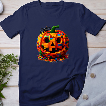 Halloween Master Builder Pumpkin Kids Building Blocks Bricks T-Shirt