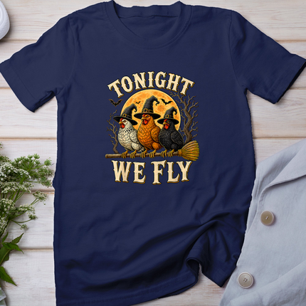 Tonight We Fly Funny Chicken Spooky Season Farm Halloween T-Shirt