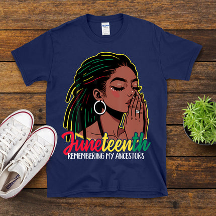 Black Woman Remembering My Ancestors Juneteenth T-Shirt