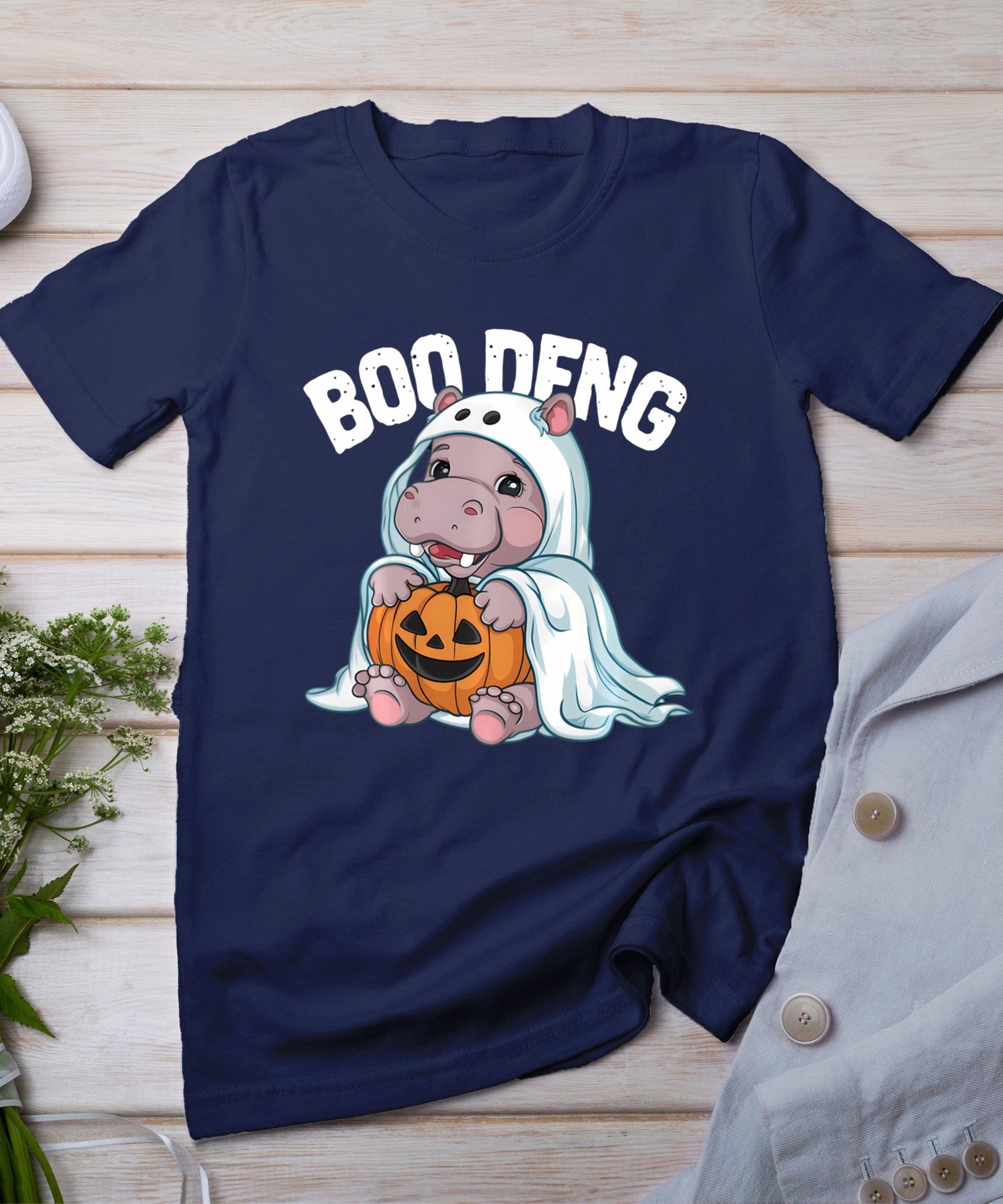 Halloween Moo Deng Baby Hippo Boo Deng T-Shirt