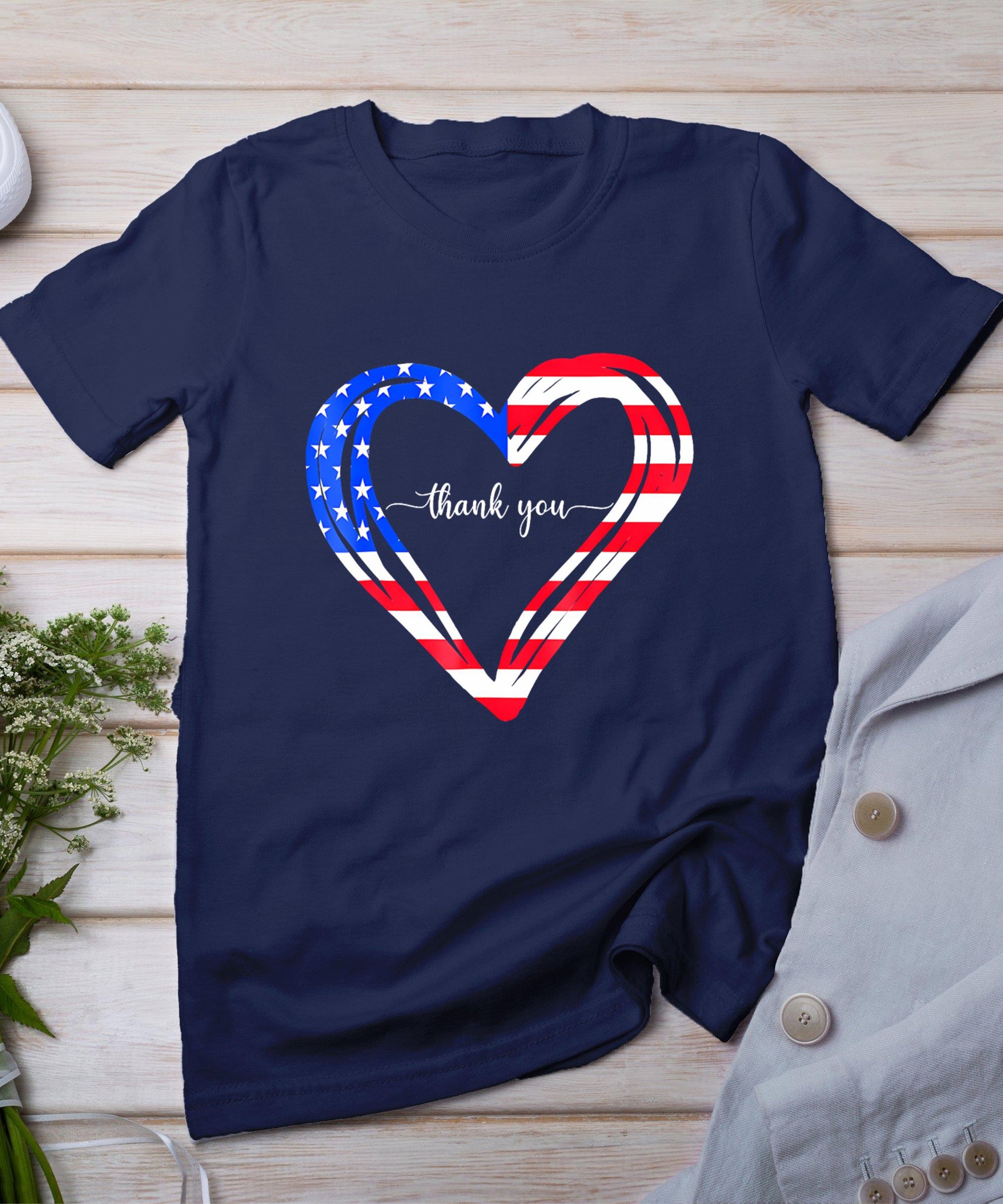 Thank You For Your Services Patriotic - Heart Veterans Day T-Shirt