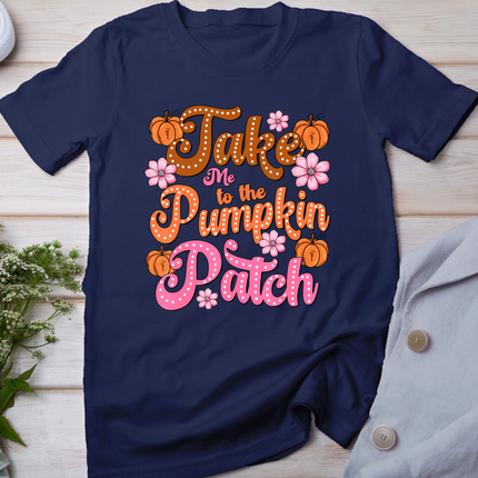 Retro Take Me To The Pumpkin Patch Flowers Fall Thanksgiving T-Shirt