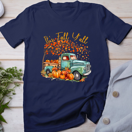 It's Fall Y'all Pumpkin Truck Autumn Tree Fall Thanksgiving T-Shirt