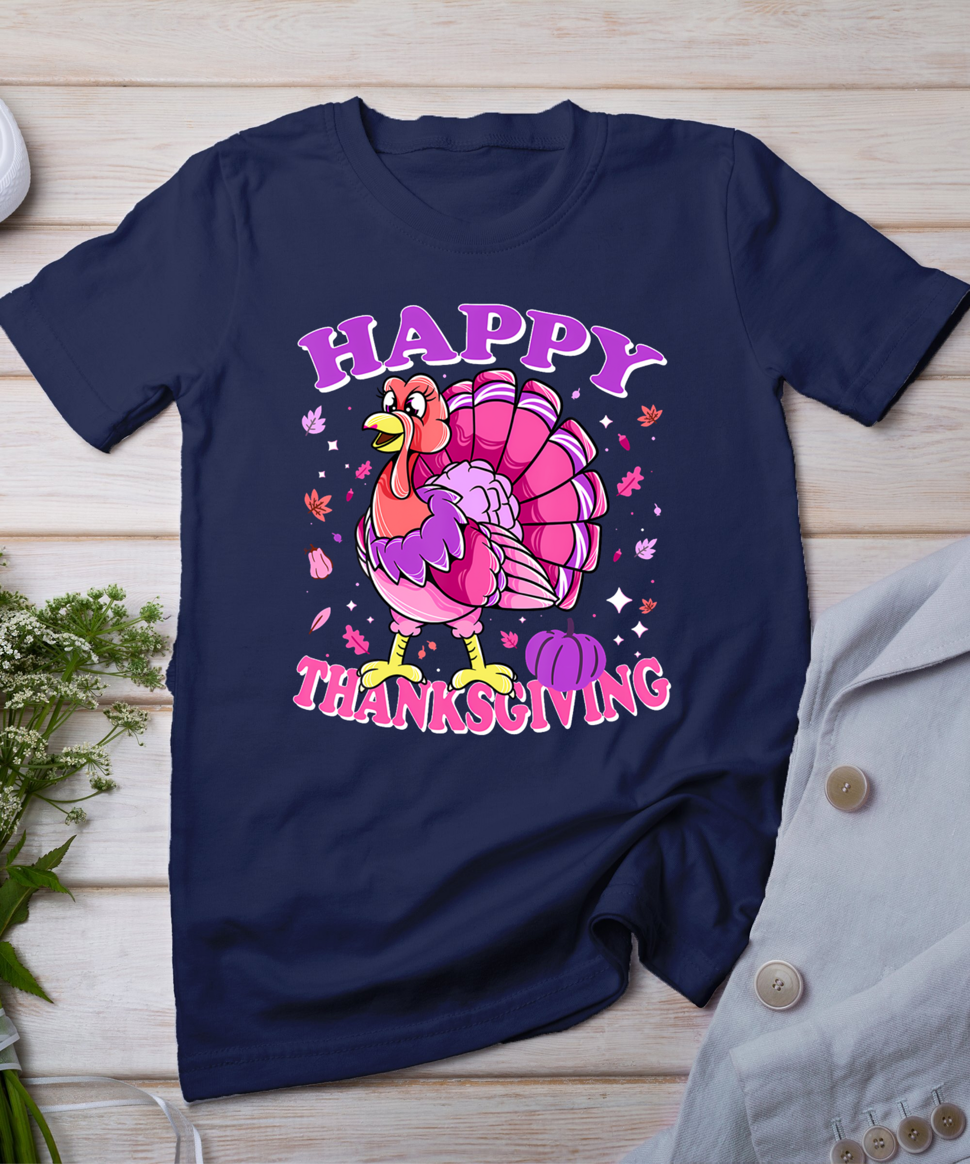 Female Turkey Happy Thanksgiving T-Shirt