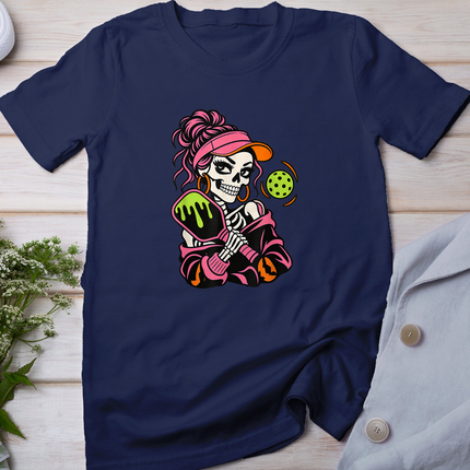Halloween Pickleball Skeleton Girls Women Halloween T-Shirt