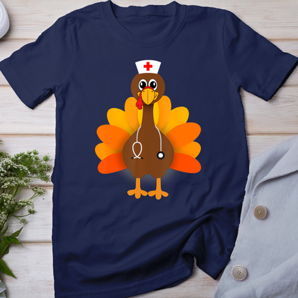 Thanksgiving Scrub Tops Women Turkey Nurse Holiday Nursing T-Shirt