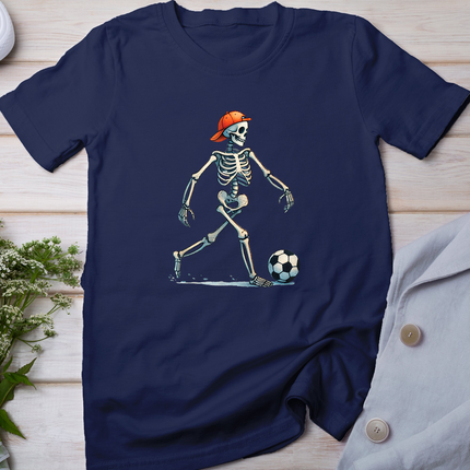 Skeleton Soccer Halloween Costume Funny Men Boys Kids Tee T-Shirt