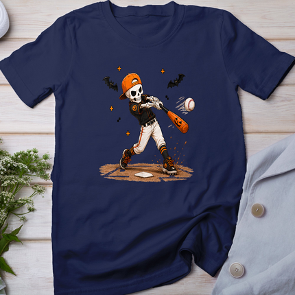 Halloween Skeleton Baseball Costume Funny Men Boys Kids T-Shirt