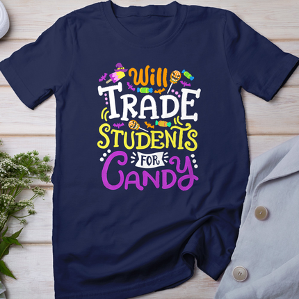 Will Trade Students For Candy Teacher Cute Halloween Costume T-Shirt