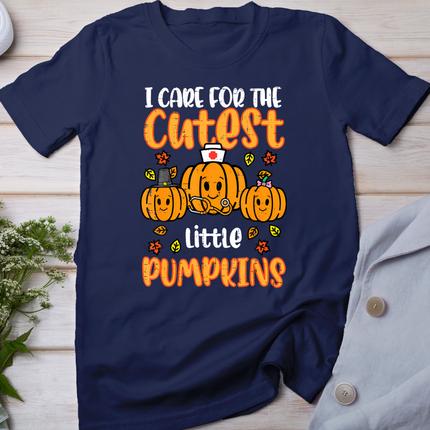 Pumpkins Nurse Halloween Scrub Top Fall Thanksgiving Women T-Shirt