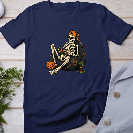 Funny Halloween Skeleton Gamer Video Gaming Mens Boys Kids T-Shirt