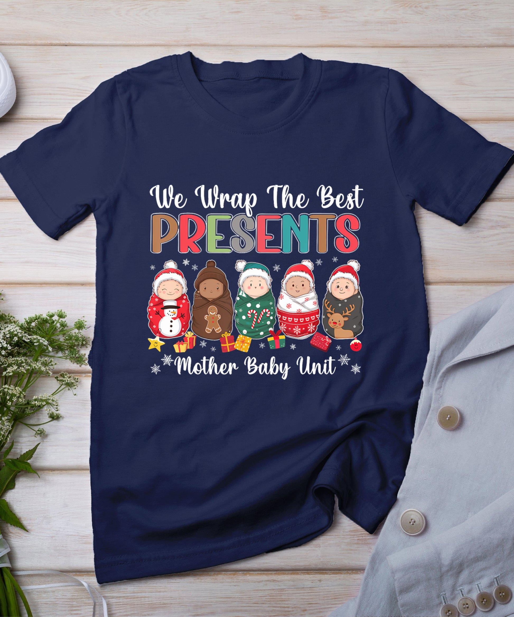 Mother Baby Nurse Christmas Mom Baby Nursing Groovy T-Shirt