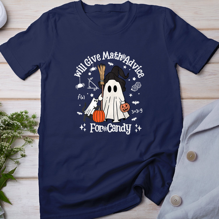Funny Math Teacher Halloween Ghost Math Lover Teachers Woman T-Shirt