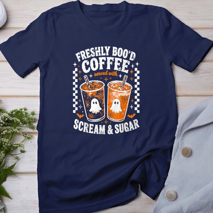Halloween Freshly Boo'd Coffee Lover Vintage Halloween T-Shirt