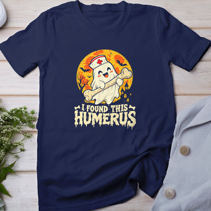 I Found This Humerus Spooky Ghost Halloween Scrub Top Women T-Shirt