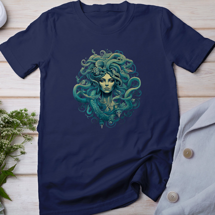 Medusa Greek Mythology Ancient Dark Retro Design Halloween T-Shirt