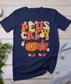 Peds Crew Pumpkin Leaf Pediatric Nurse Thanksgiving Fall T-Shirt