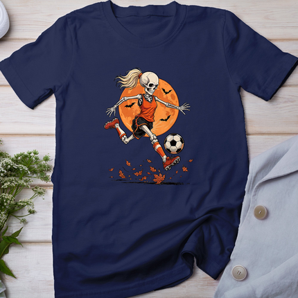 Halloween Soccer Skeleton Girl Player Spooky Soccer Team T-Shirt