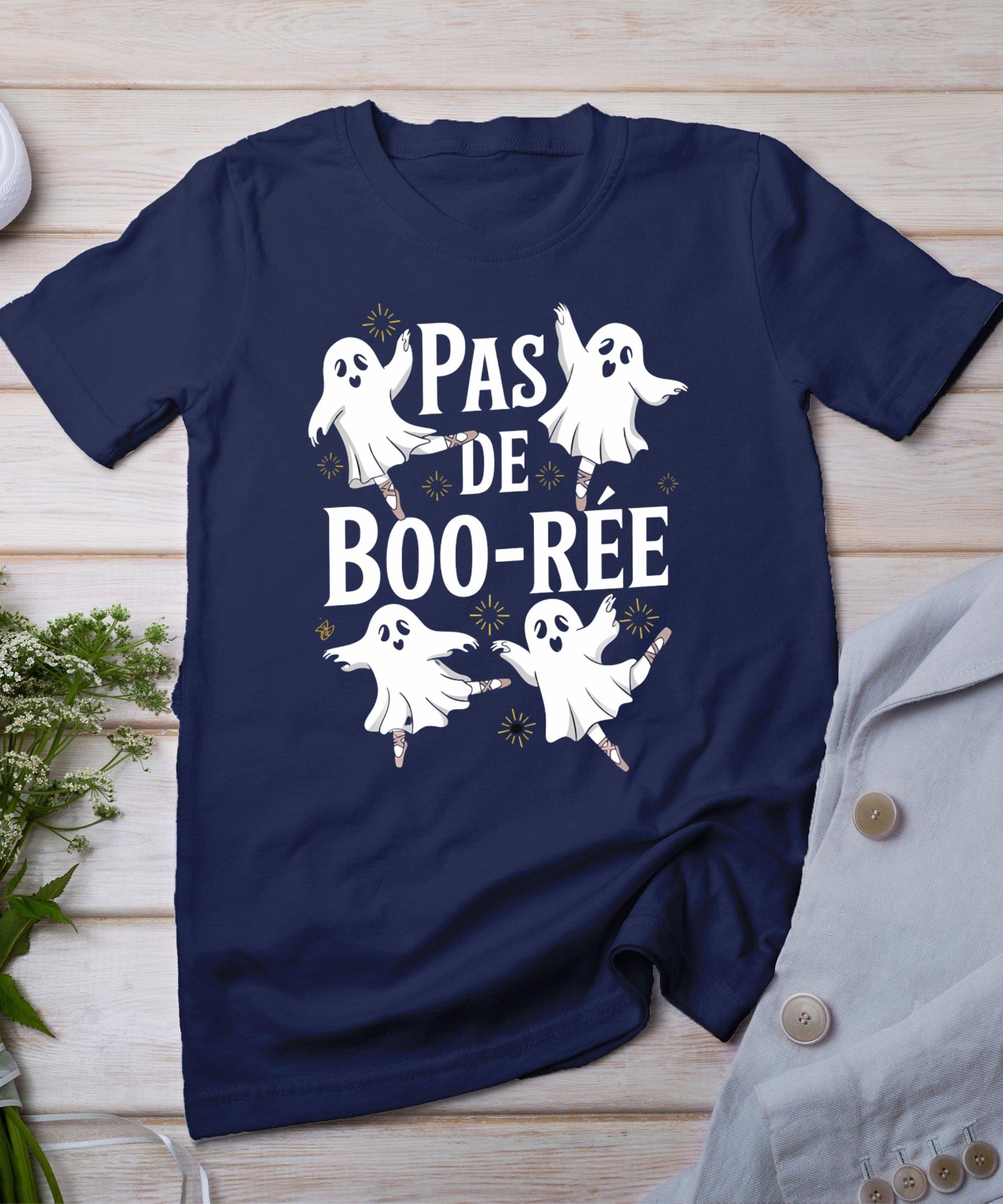 Funny Ghost Ballet Pas De Boo Halloween Dance T-Shirt