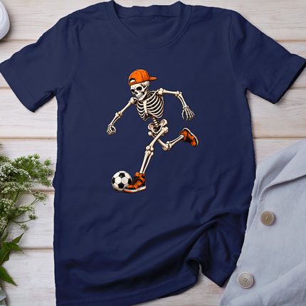 Funny Skeleton Playing Soccer Halloween Men Boys Kids T-Shirt