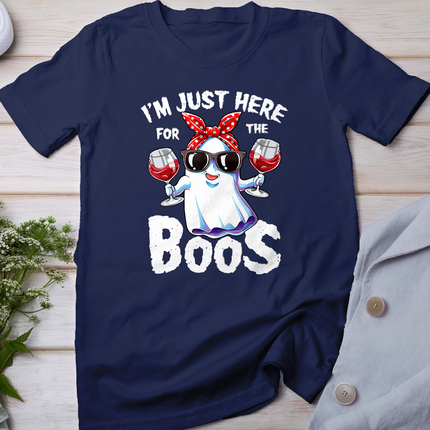 I'm Just Here For The Boos Halloween Women Ghost Cute Funny T-Shirt