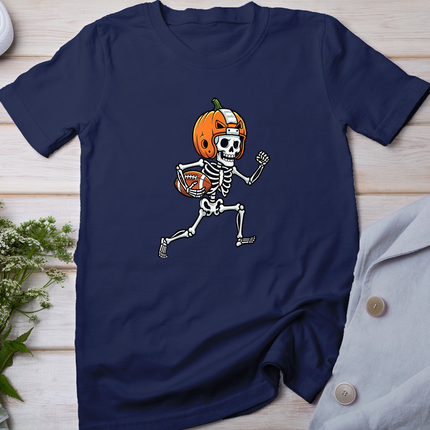 Skeleton American Football Player Spooky Sports Graphic Kids T-Shirt