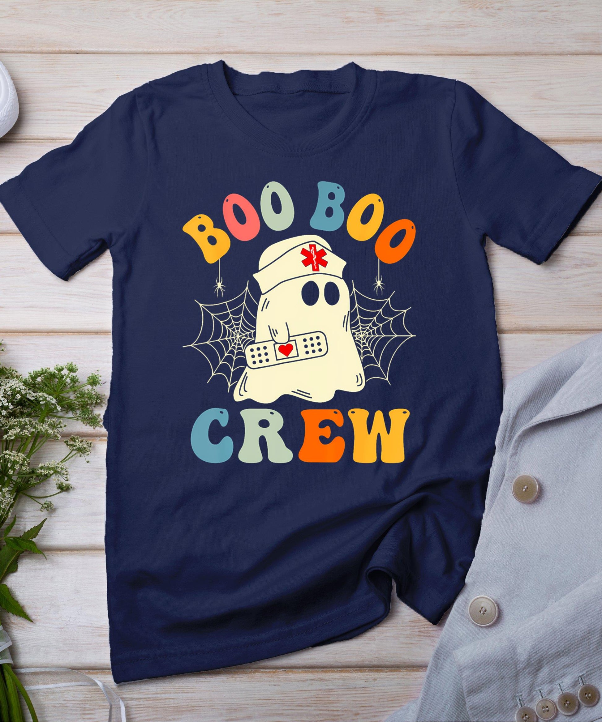 Boo Boo Crew Nurse Halloween Ghost Nurse Nursing Scrub Women T-Shirt