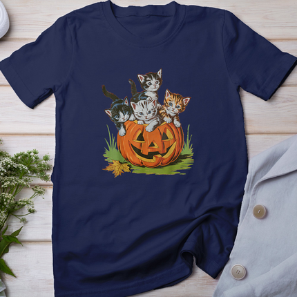 Halloween Vintage 90s Cat Pumpkin Spooky Season Men Women T-Shirt