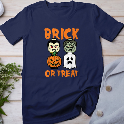 Halloween Brick Or Treat Building Blocks Costume Boys Kids T-Shirt