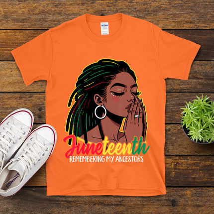 Black Woman Remembering My Ancestors Juneteenth T-Shirt
