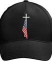 Patriotic Adjustable Snapback Baseball Cap for Men Women, Cross American Flag Trucker Hats Classic Caps Dad Hat Gifts