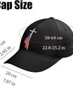 Patriotic Adjustable Snapback Baseball Cap for Men Women, Cross American Flag Trucker Hats Classic Caps Dad Hat Gifts