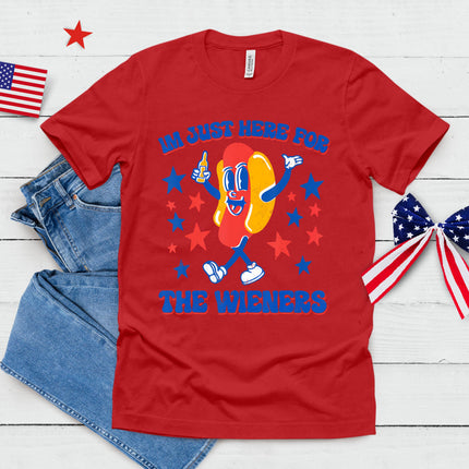 I'm Just Here For The Wieners Funny 4th Of July Hot-Dog T-Shirt