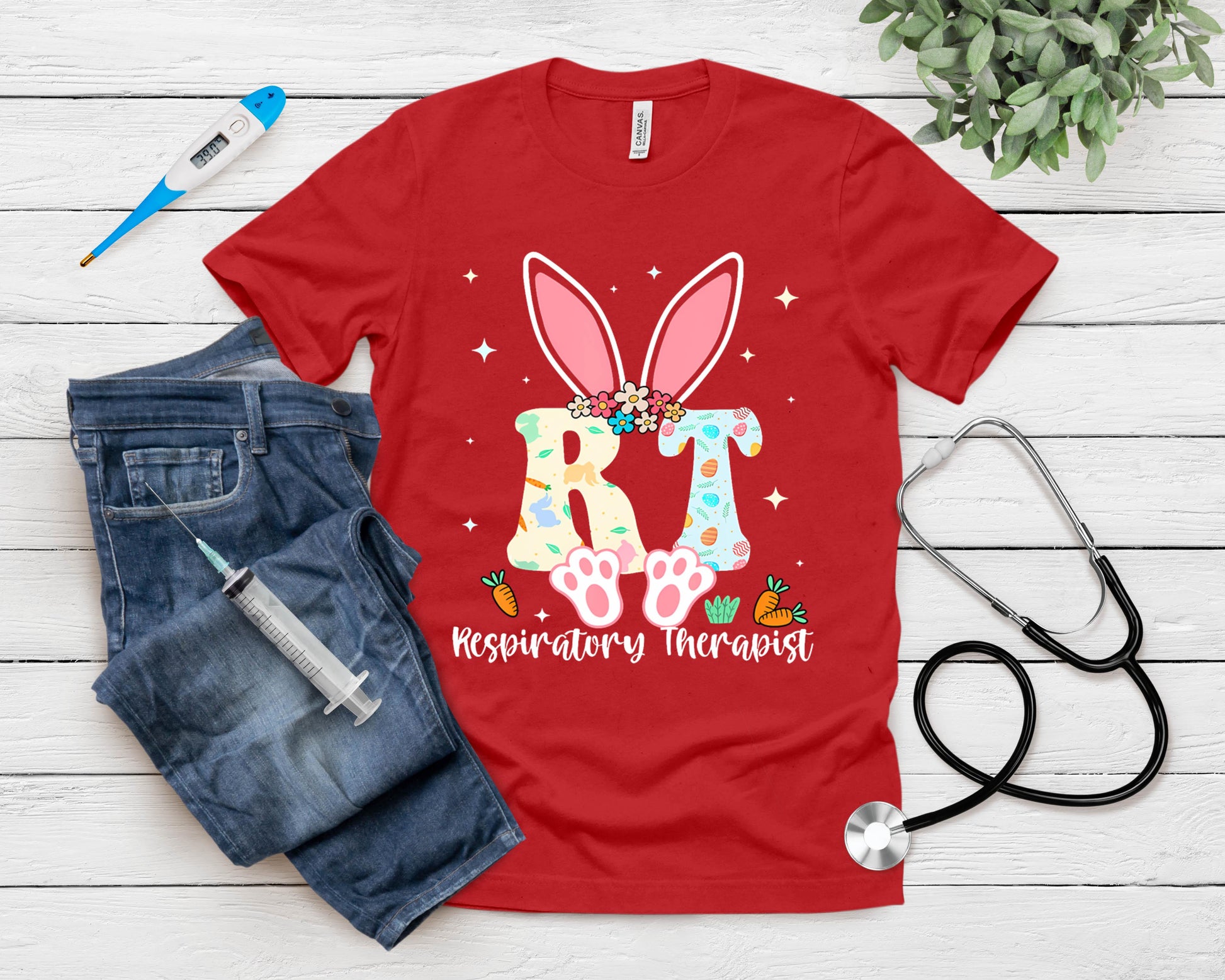 Respiratory Therapist Easter Day Bunny Rt Nurse T-Shirt