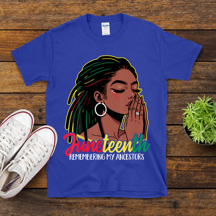 Black Woman Remembering My Ancestors Juneteenth T-Shirt