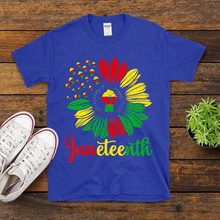 Juneteenth Accentors Sunflower African American Black Pride T-Shirt